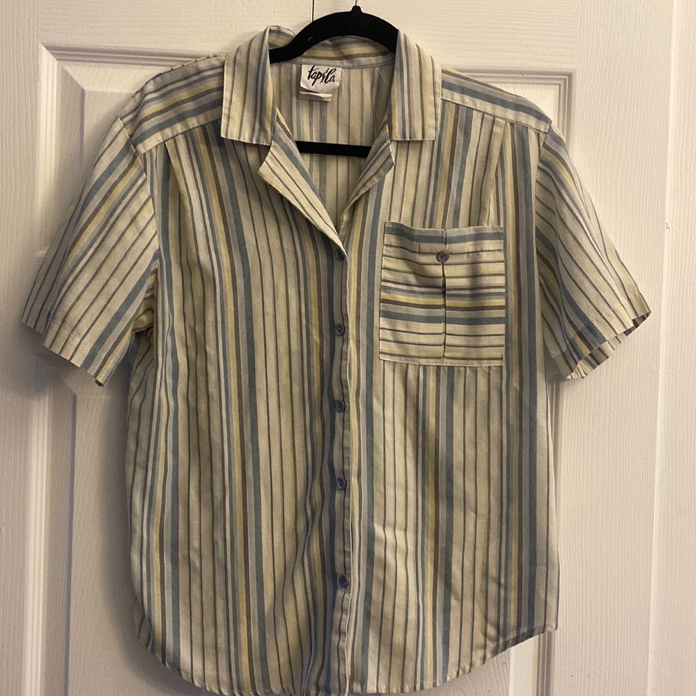 Tap & Co vintage cotton button up blouse single stitch size S made in the US‎